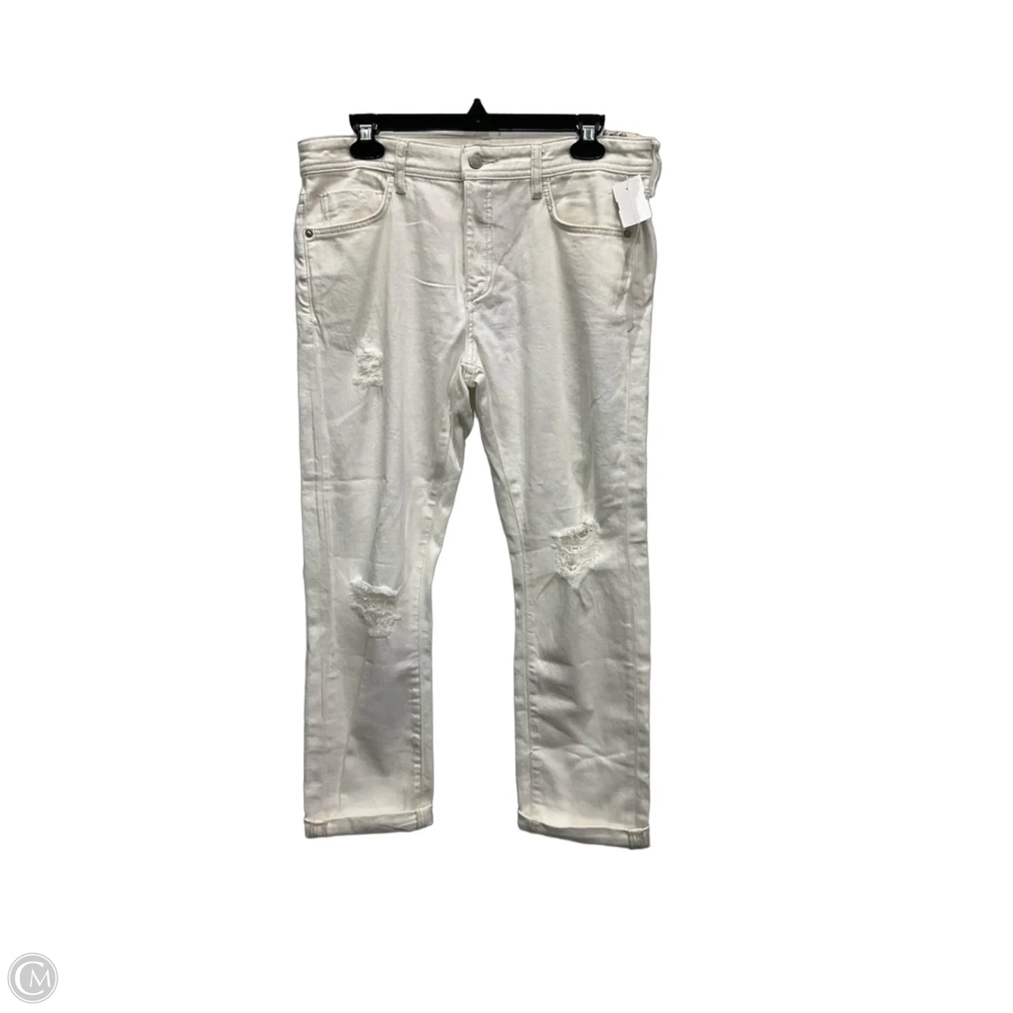 Jeans Cropped By Pilcro In White Denim, Size: 8