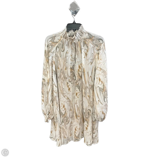 Dress Casual Midi By Banana Republic In Grey & White, Size: M