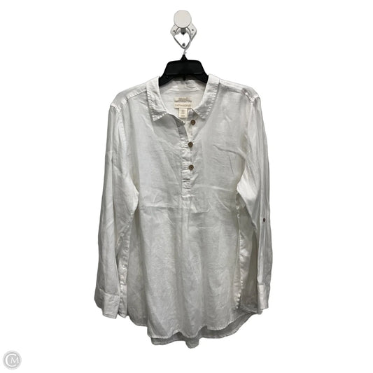 Top Long Sleeve Basic By Cynthia Rowley In White, Size: 1x