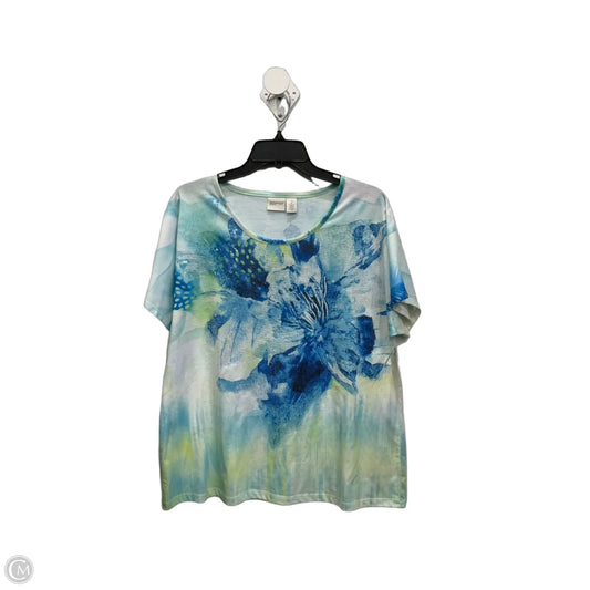 Top Short Sleeve By Zenergy By Chicos In Multi-colored, Size: L