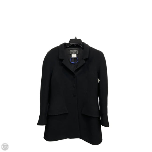 Blazer Luxury Designer By Chanel In Black, Size: L