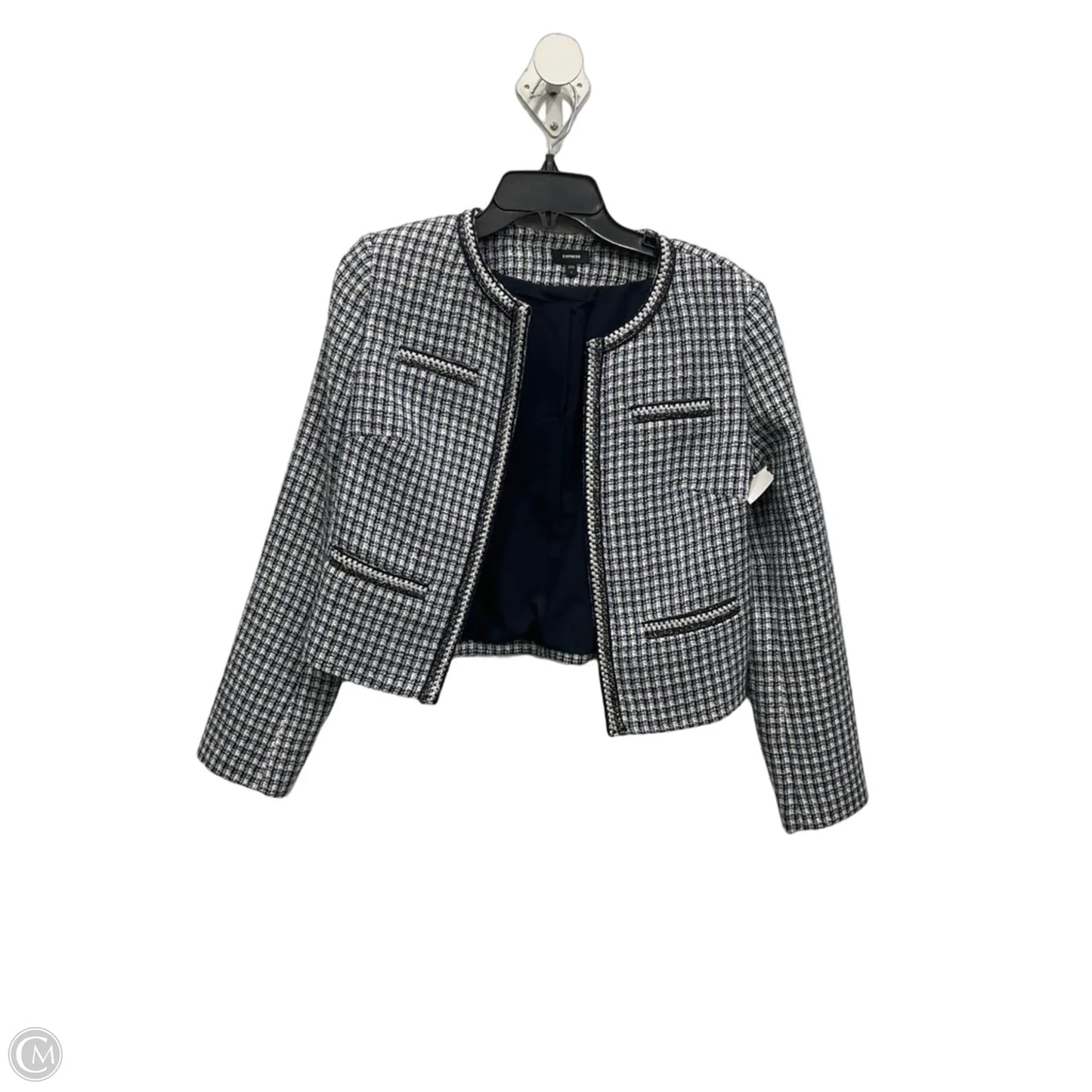 Blazer By Express In Black & Blue, Size: S
