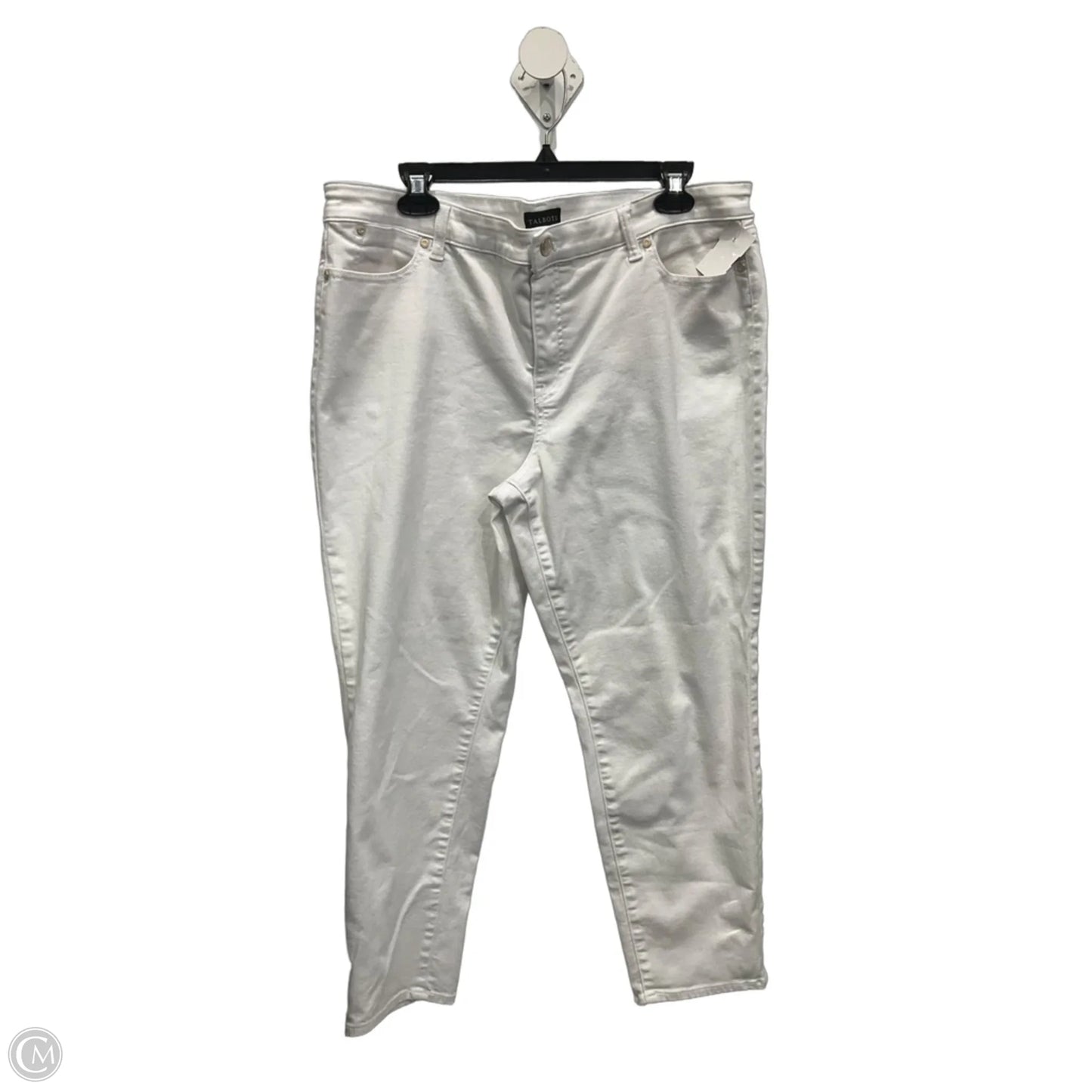 Jeans Straight By Talbots In White Denim, Size: 16