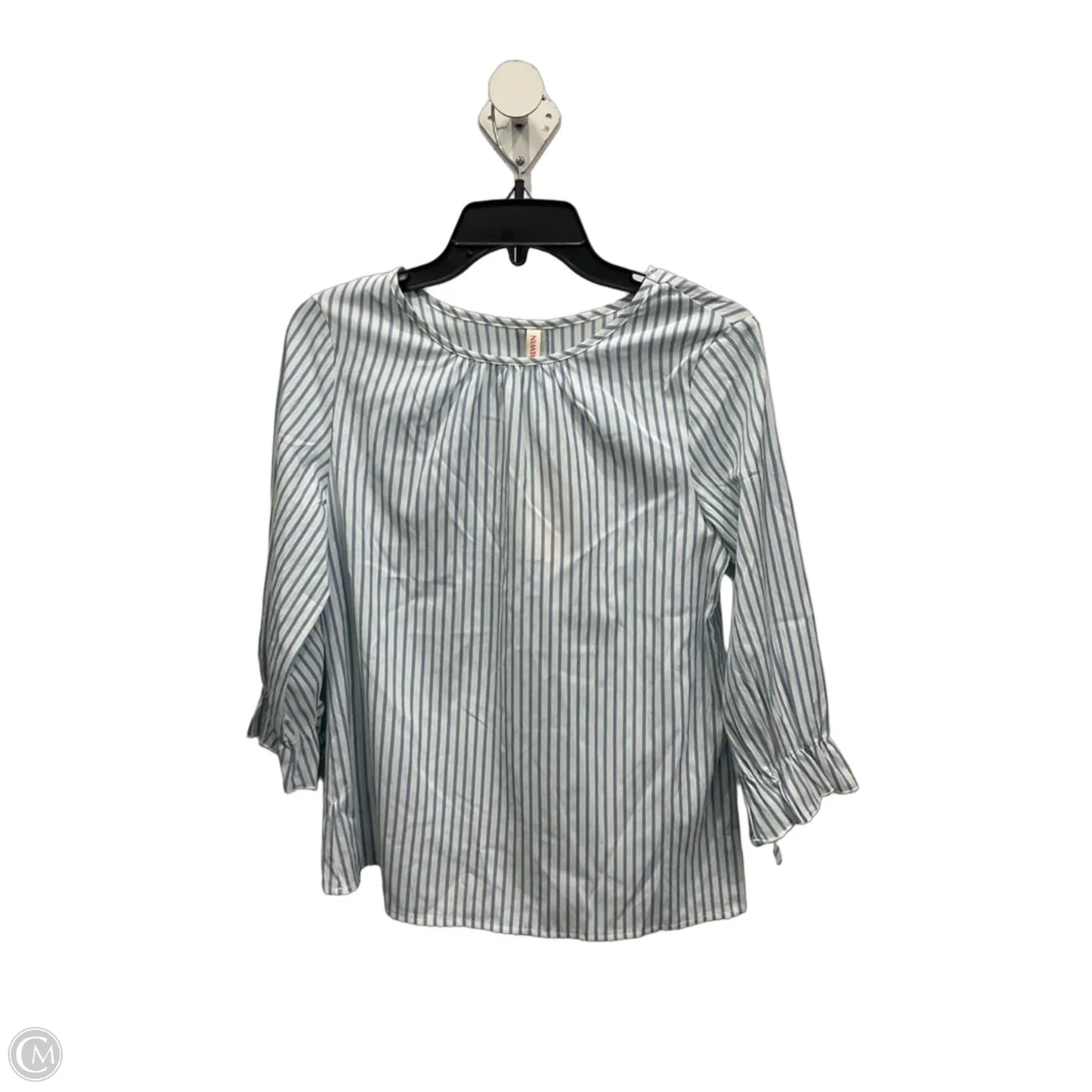 Top Long Sleeve By Clothes Mentor In Blue & White, Size: S
