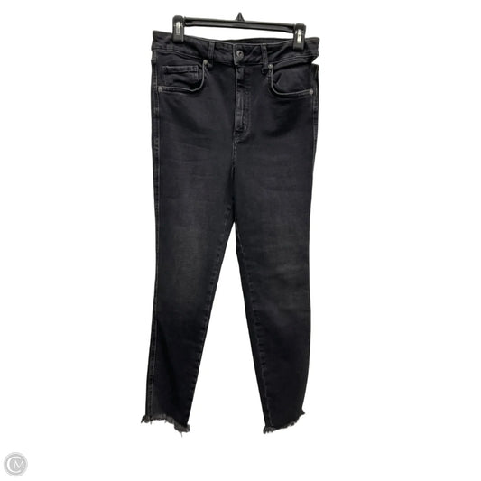 Jeans Straight By Free People In Black Denim, Size: 8