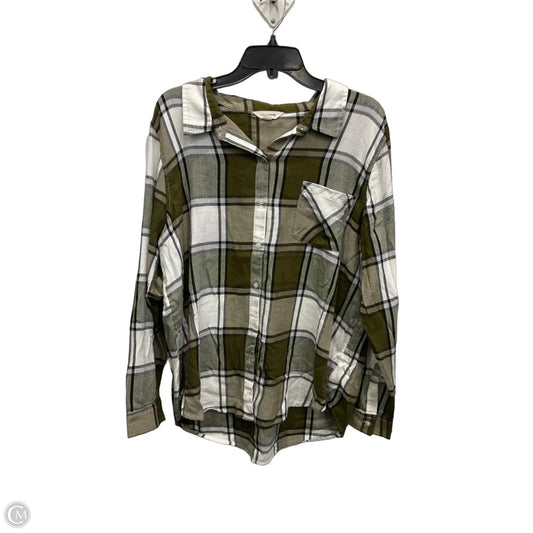 Top Long Sleeve By Lucky Brand In Green & White, Size: Xl