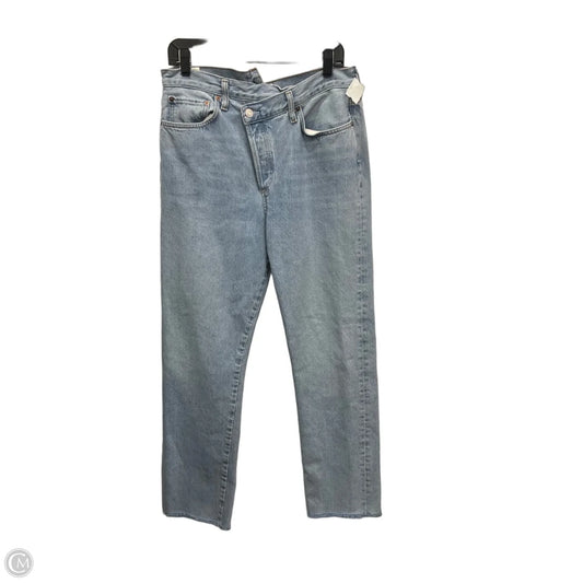 Jeans Straight By Agolde In Blue Denim, Size: 10
