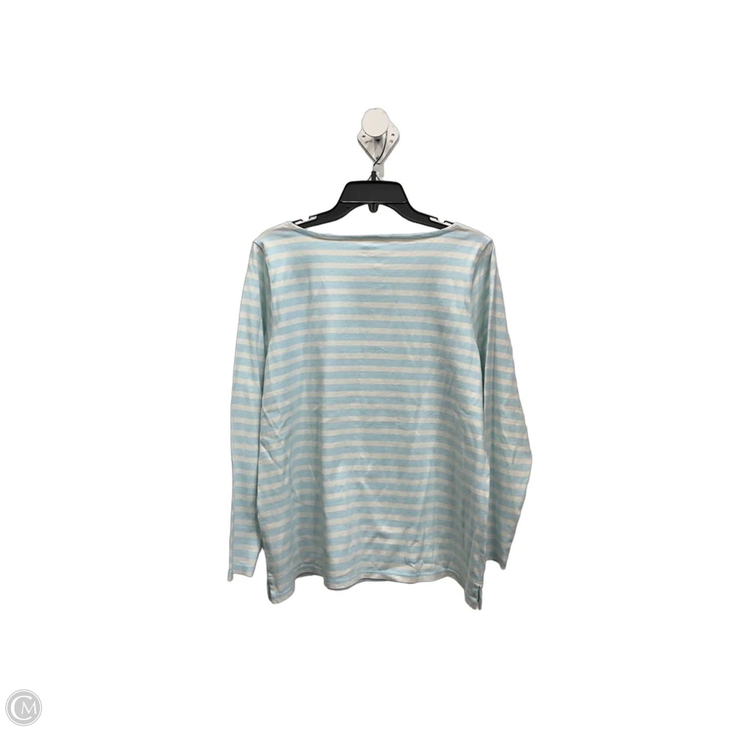 Top Long Sleeve By Talbots In Blue & White, Size: 1x