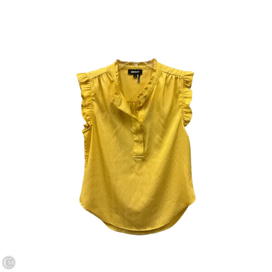 Top Sleeveless By Dkny In Yellow, Size: Xs