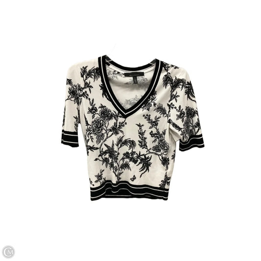 Top Short Sleeve By White House Black Market In Black & White, Size: S