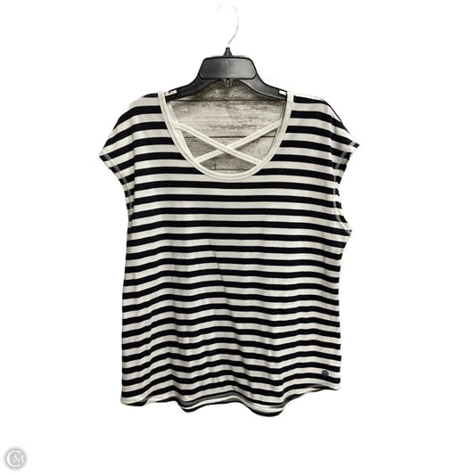 Top Short Sleeve By Talbots In Black & White, Size: Xl