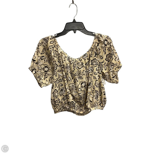 Top Short Sleeve By Ann Taylor In Beige, Size: S