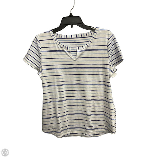 Top Short Sleeve By Talbots In Striped Pattern, Size: M