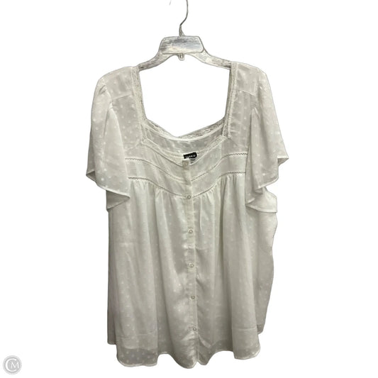 Top Short Sleeve By Torrid In White, Size: 4x