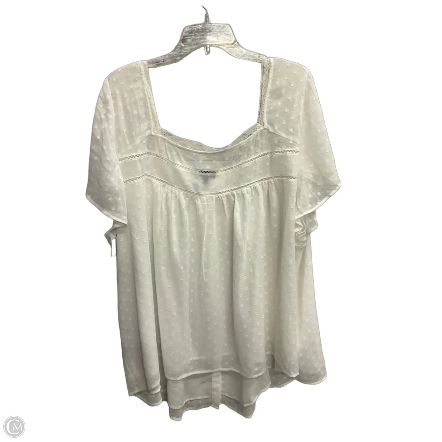 Top Short Sleeve By Torrid In White, Size: 4x