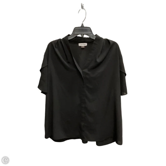 Top Short Sleeve By Calvin Klein In Black, Size: 1x