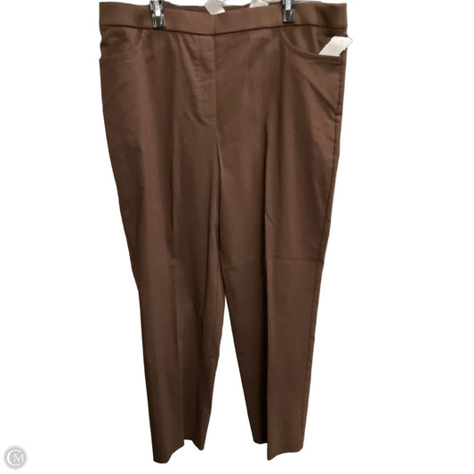 Pants Dress By Alfred Dunner In Brown, Size: 18