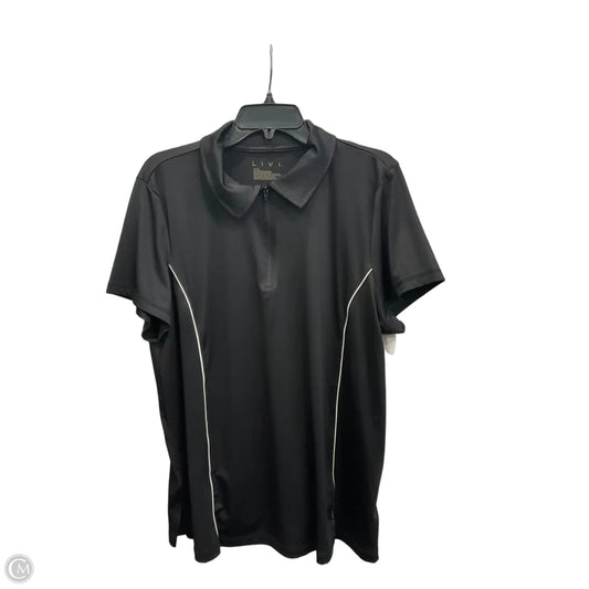 Top Short Sleeve By Livi Active In Black, Size: Xl