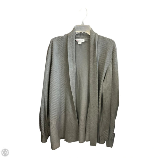 Cardigan By Liz Claiborne In Grey, Size: Xxl