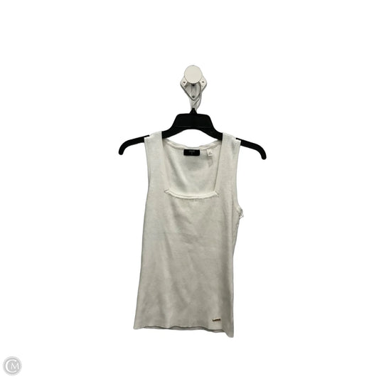 Top Sleeveless By Tahari In White, Size: S