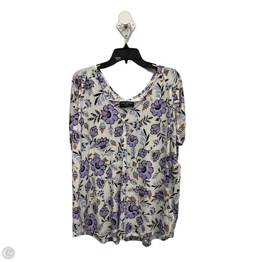 Top Short Sleeve By Lane Bryant In Floral Print, Size: Xl