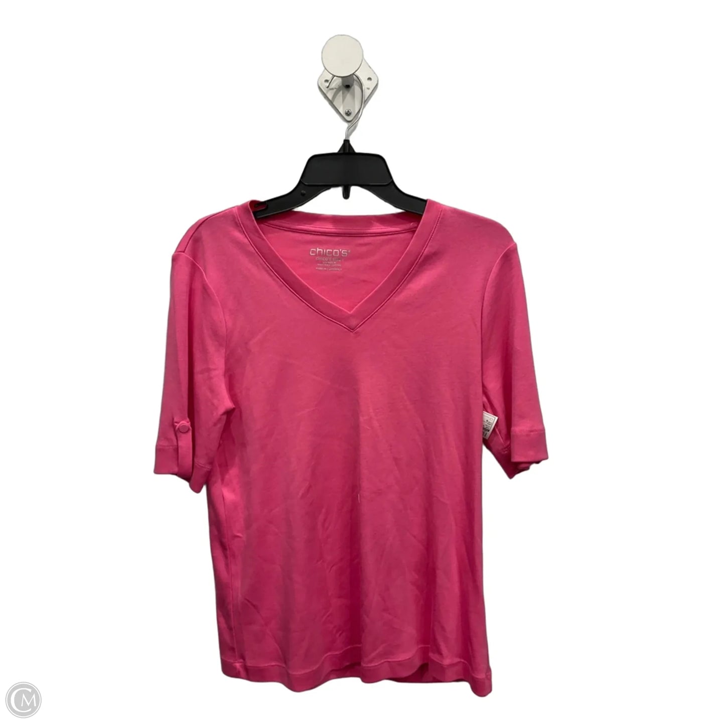 Top Short Sleeve By Chicos In Pink, Size: M