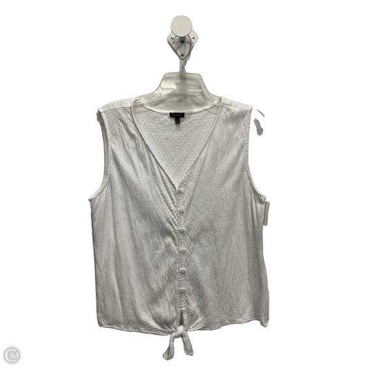 Top Sleeveless By Talbots In White, Size: M