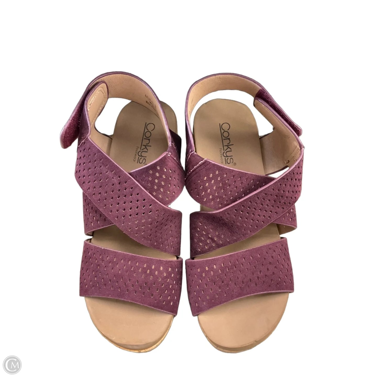 Shoes Heels Wedge By Corkys In Maroon, Size: 8