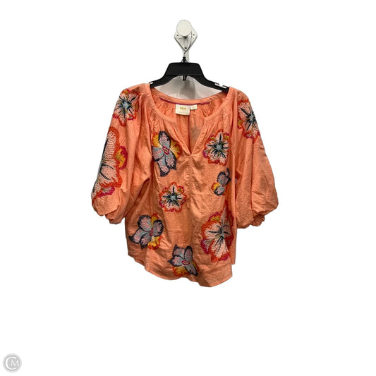 Top 3/4 Sleeve By Maeve In Coral, Size: L