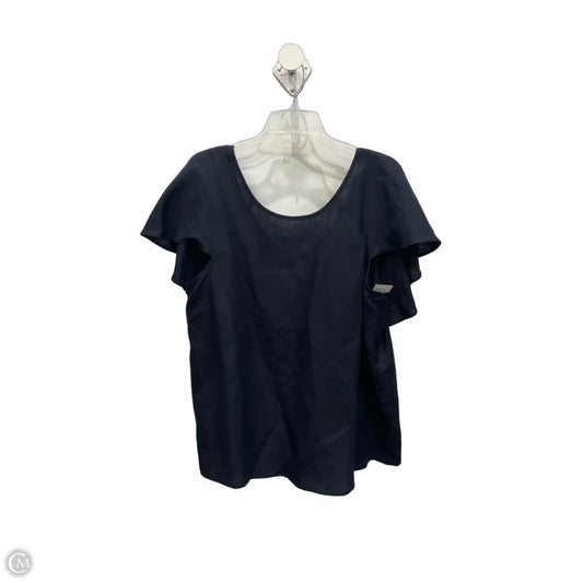 Top Short Sleeve By Ann Taylor In Navy, Size: L