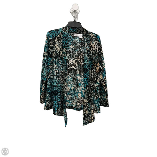 Cardigan By Chicos In Black & Blue, Size: Xs