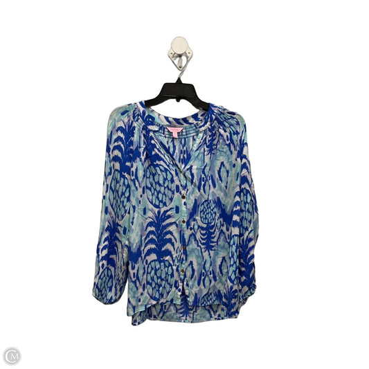 Top Long Sleeve Designer By Lilly Pulitzer In Blue, Size: L
