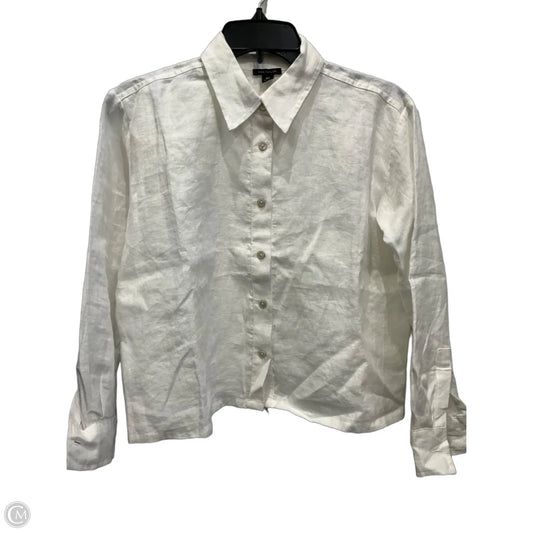 Blouse Long Sleeve By Ann Taylor In White, Size: Xs