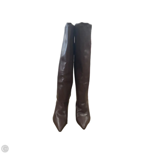 Boots Knee Heels By Clothes Mentor In Brown, Size: 7