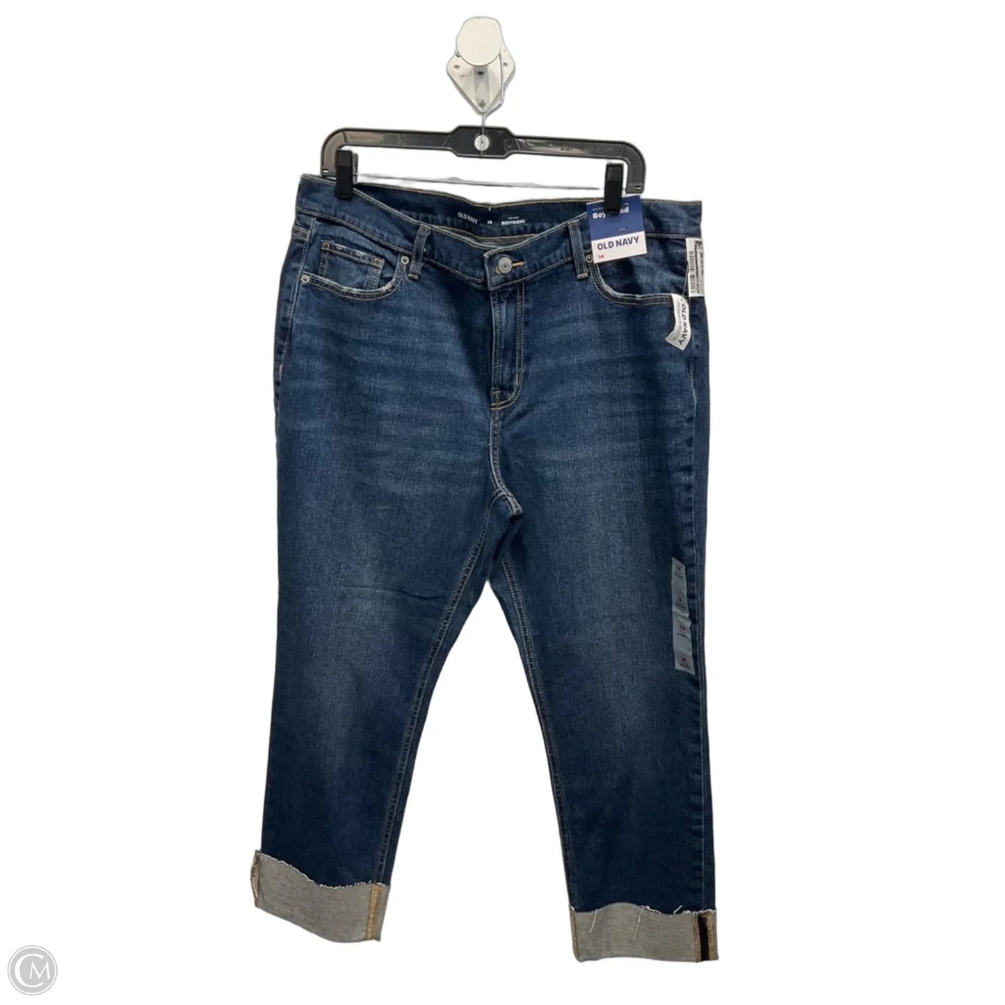 Jeans Boyfriend By Old Navy In Blue Denim, Size: 14