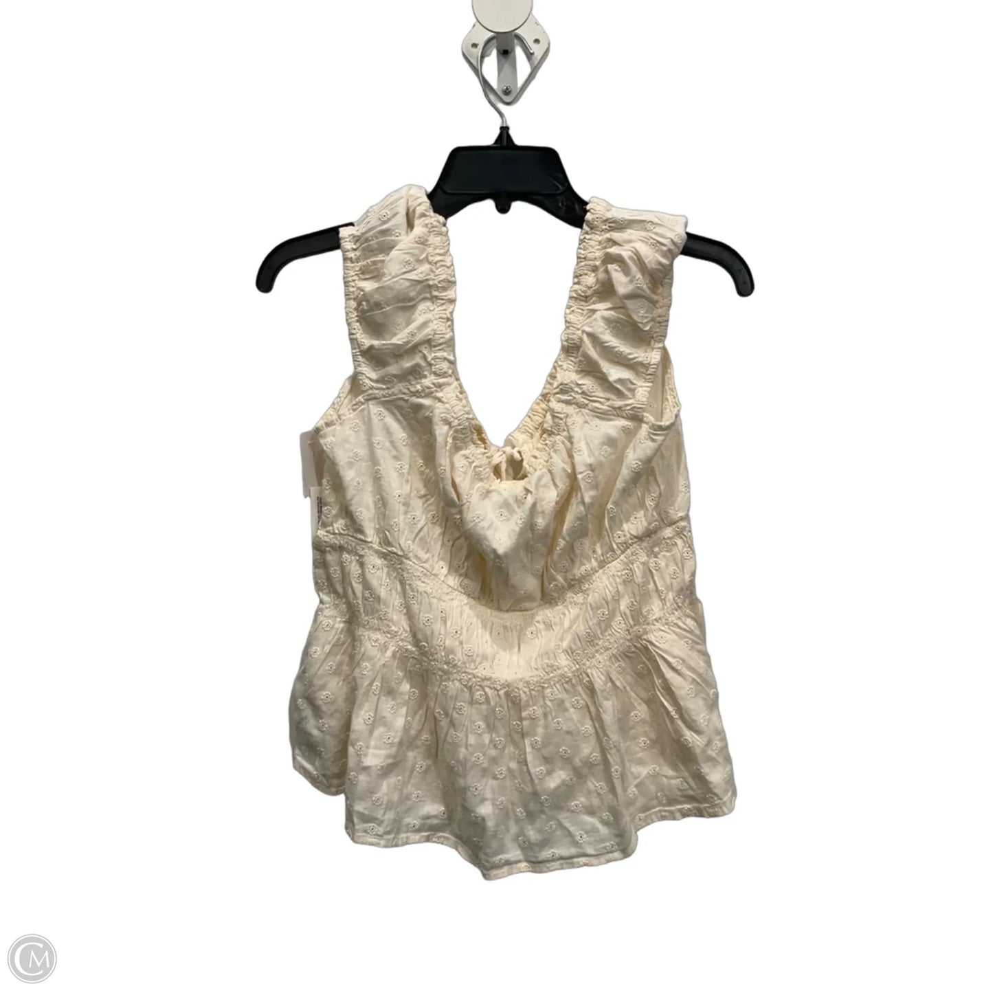 Top Short Sleeve Basic By Old Navy In Cream, Size: L