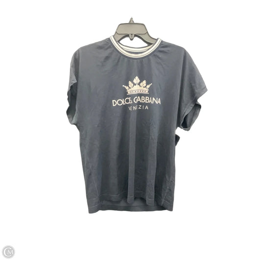 Top Short Sleeve Luxury Designer By Dolce And Gabbana In Navy, Size: M