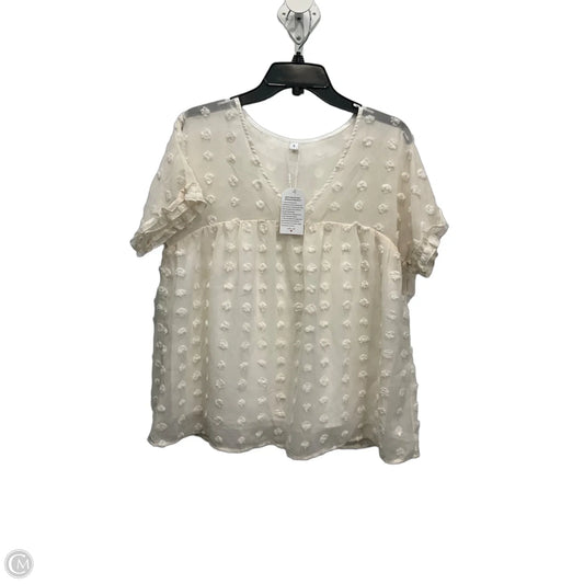 Top Short Sleeve Basic By Clothes Mentor In Cream, Size: S
