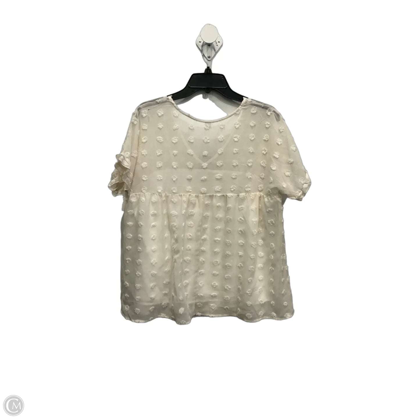 Top Short Sleeve Basic By Clothes Mentor In Cream, Size: S