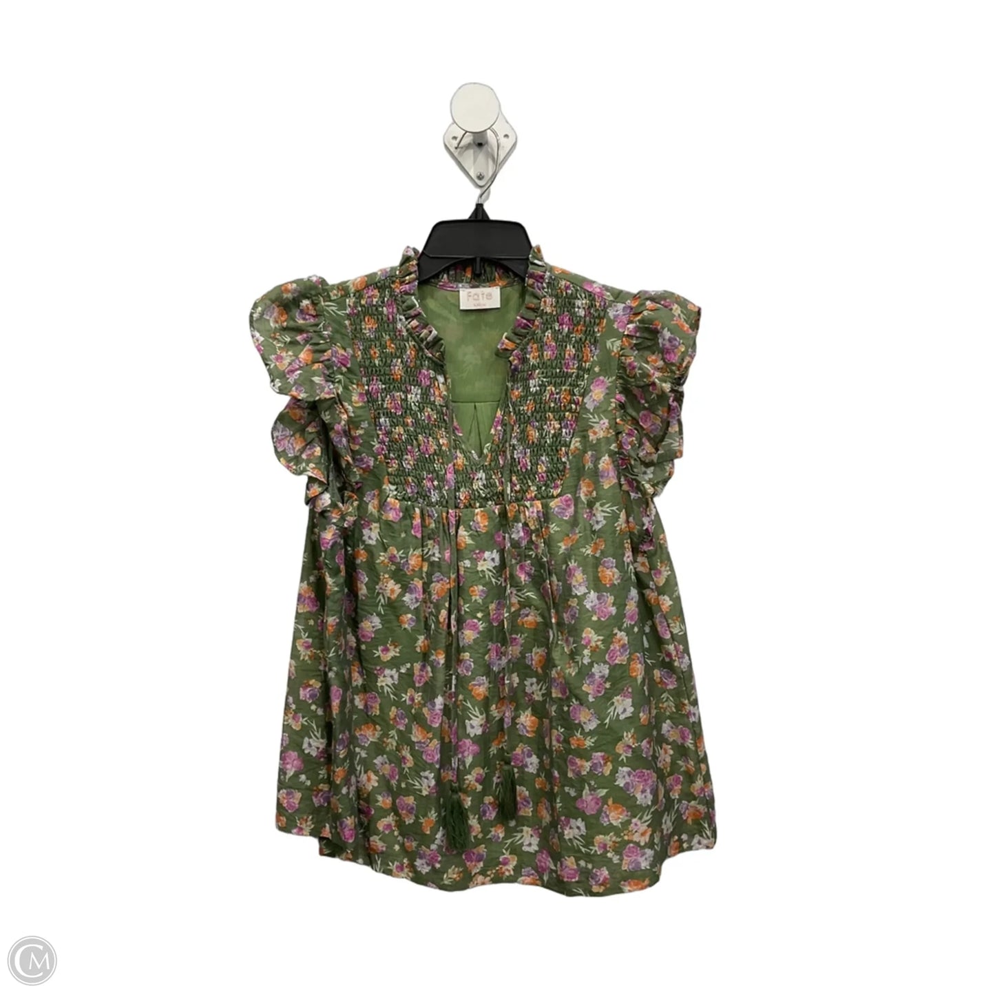 Top Short Sleeve By Fate In Floral Print, Size: M