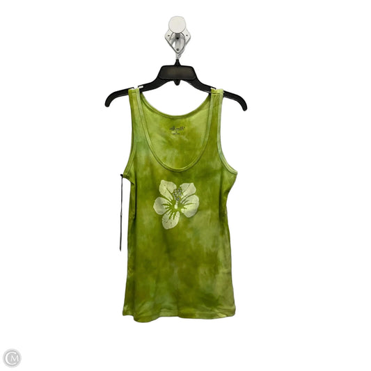 Top Sleeveless By Willi Smith In Green & White, Size: L