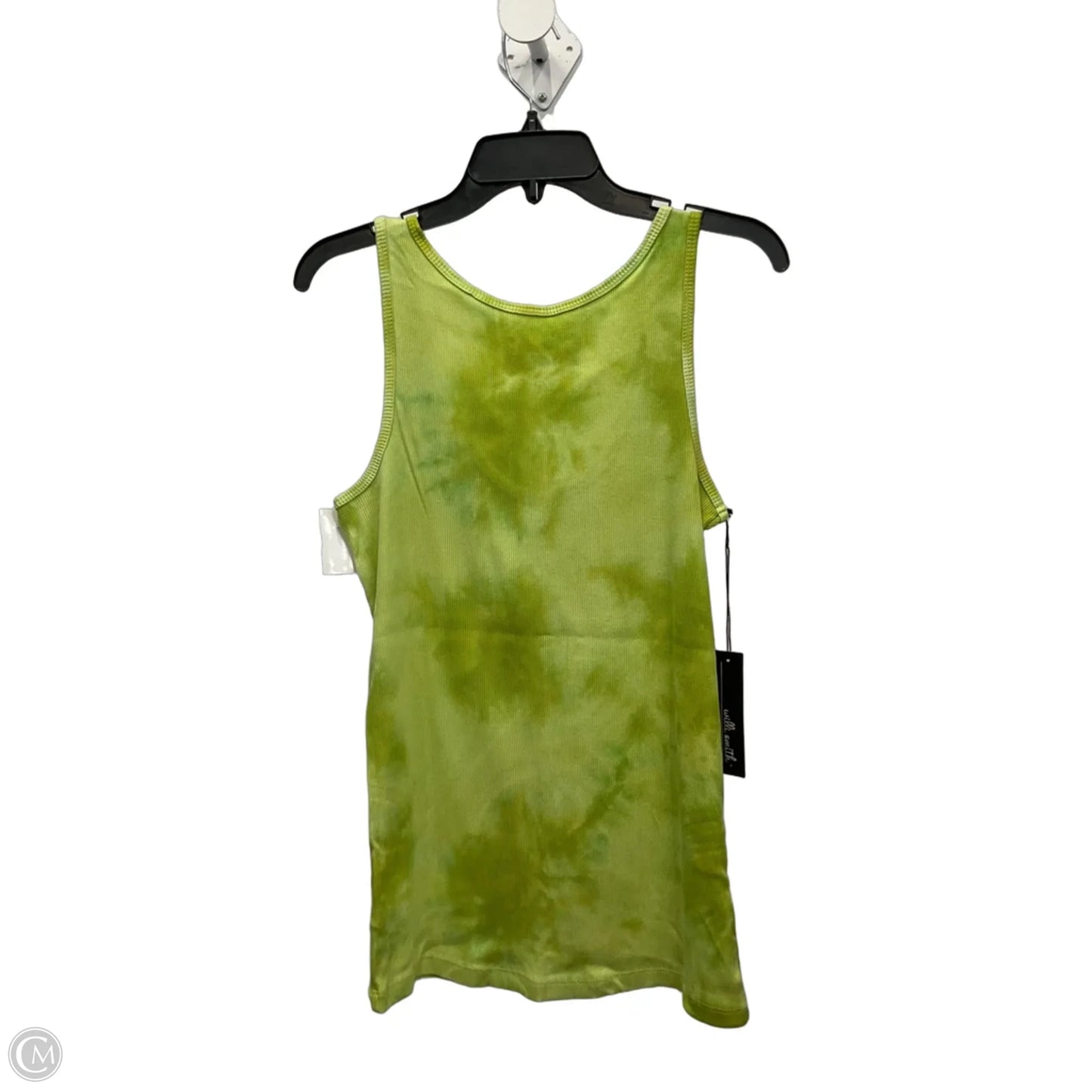 Top Sleeveless By Willi Smith In Green & White, Size: L