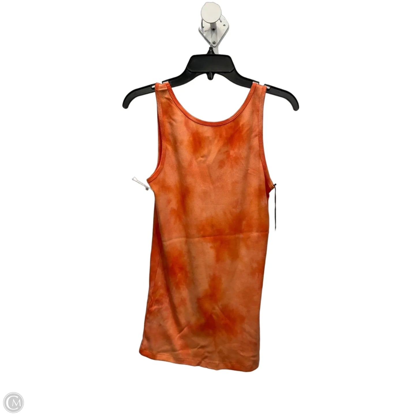 Top Sleeveless By Willi Smith In Orange & White, Size: L