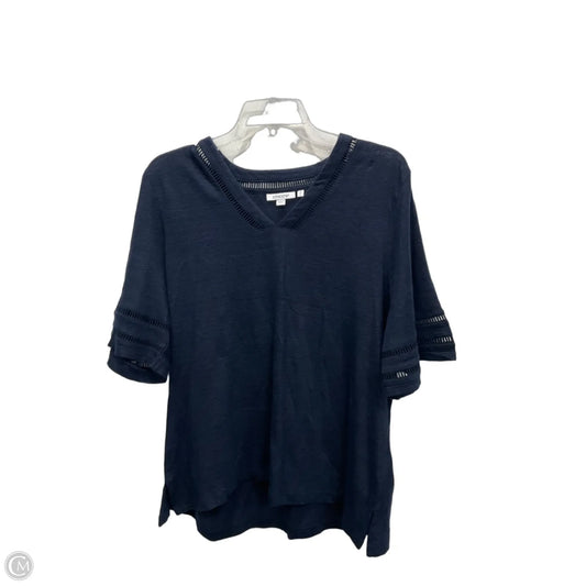 Top Short Sleeve Basic By Chicos In Navy, Size: L