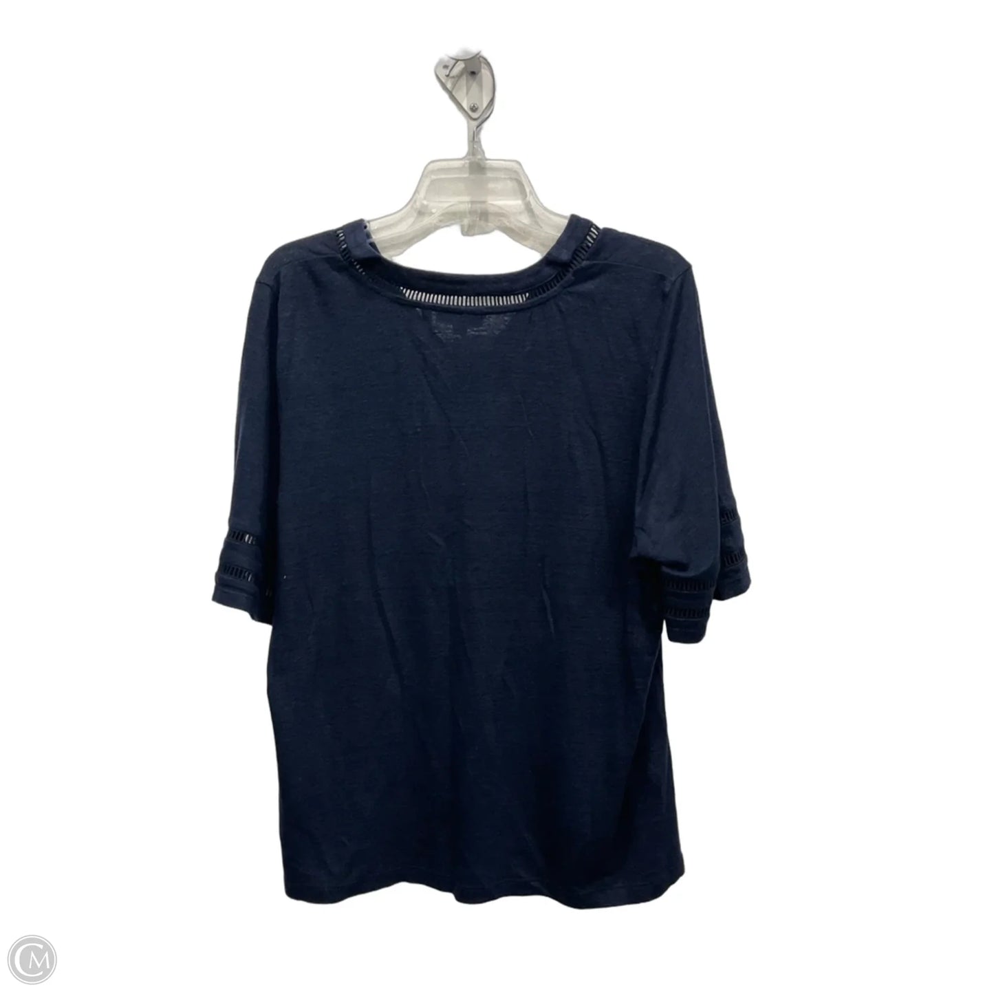 Top Short Sleeve Basic By Chicos In Navy, Size: L