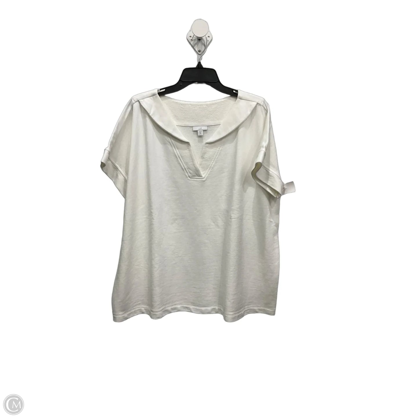 Top Short Sleeve Basic By J. Jill In White, Size: Xl