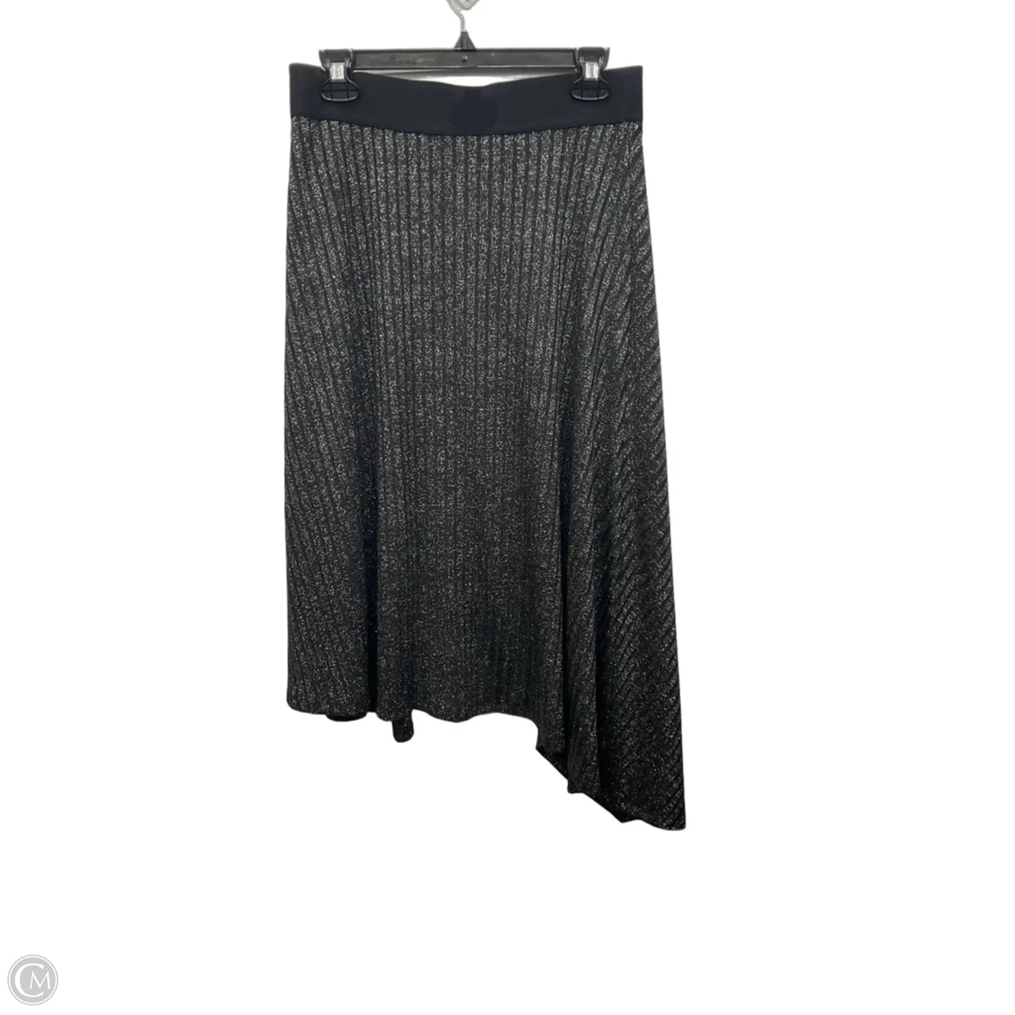Skirt Set 2pc By Calvin Klein In Black & Silver, Size: S