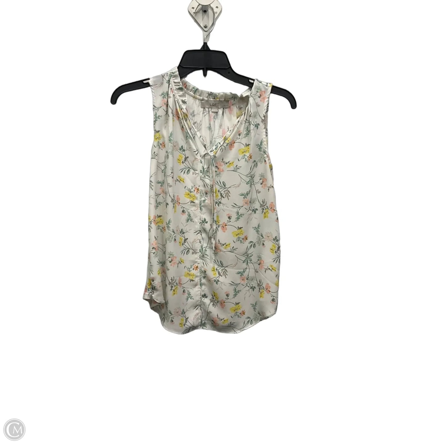 Top Sleeveless By Loft In Floral Print, Size: Xxs