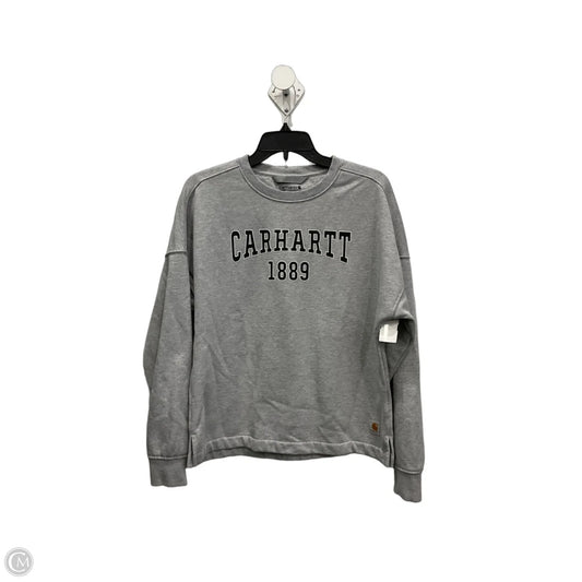 Sweatshirt Crewneck By Carhartt In Black & Grey, Size: S