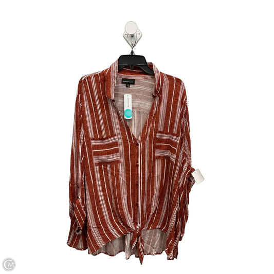 Top 3/4 Sleeve By Fortune & Ivy In Orange, Size: 3x